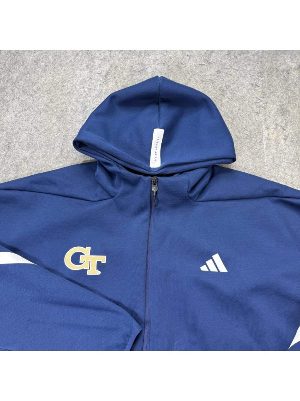 Georgia Tech Yellow Jackets Adidas Full Zip Jacket Men 2XL Blue Navy Hooded